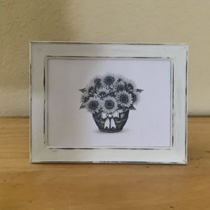 Farmhouse Sunflowers and basket picture 5x7 w/frame